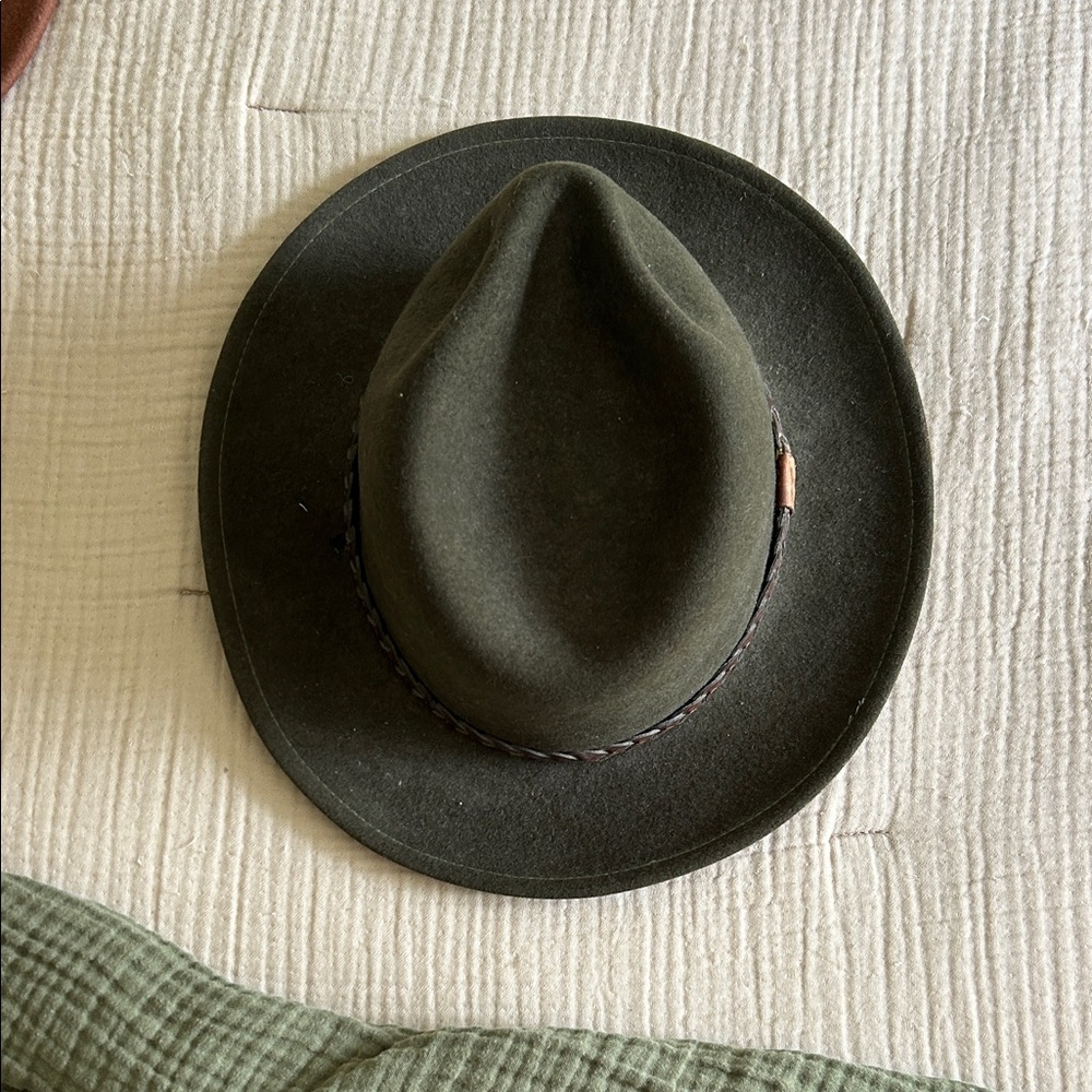 Classic Felt Fedora Hat in Olive Green